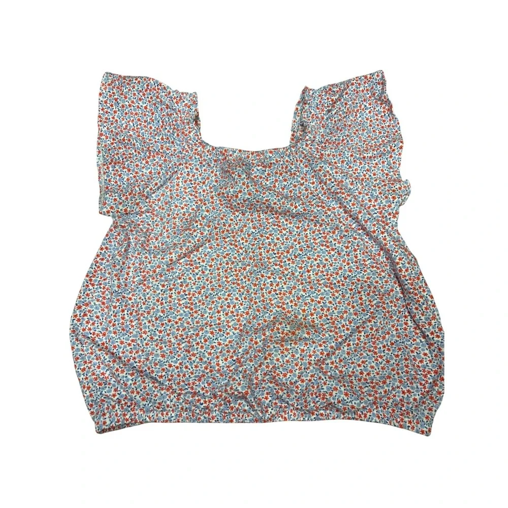 Cat‎ & Jack Girls 2pc Floral Crop Top and Tiered Skort Set Red Blue Size M 8